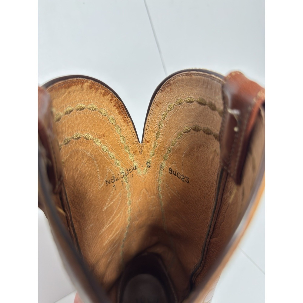 Lucchese 1883 Womens Snip Toe Cowhide Red Leather Boot 9 N820054 Cowgirl Western - Picture 7 of 9